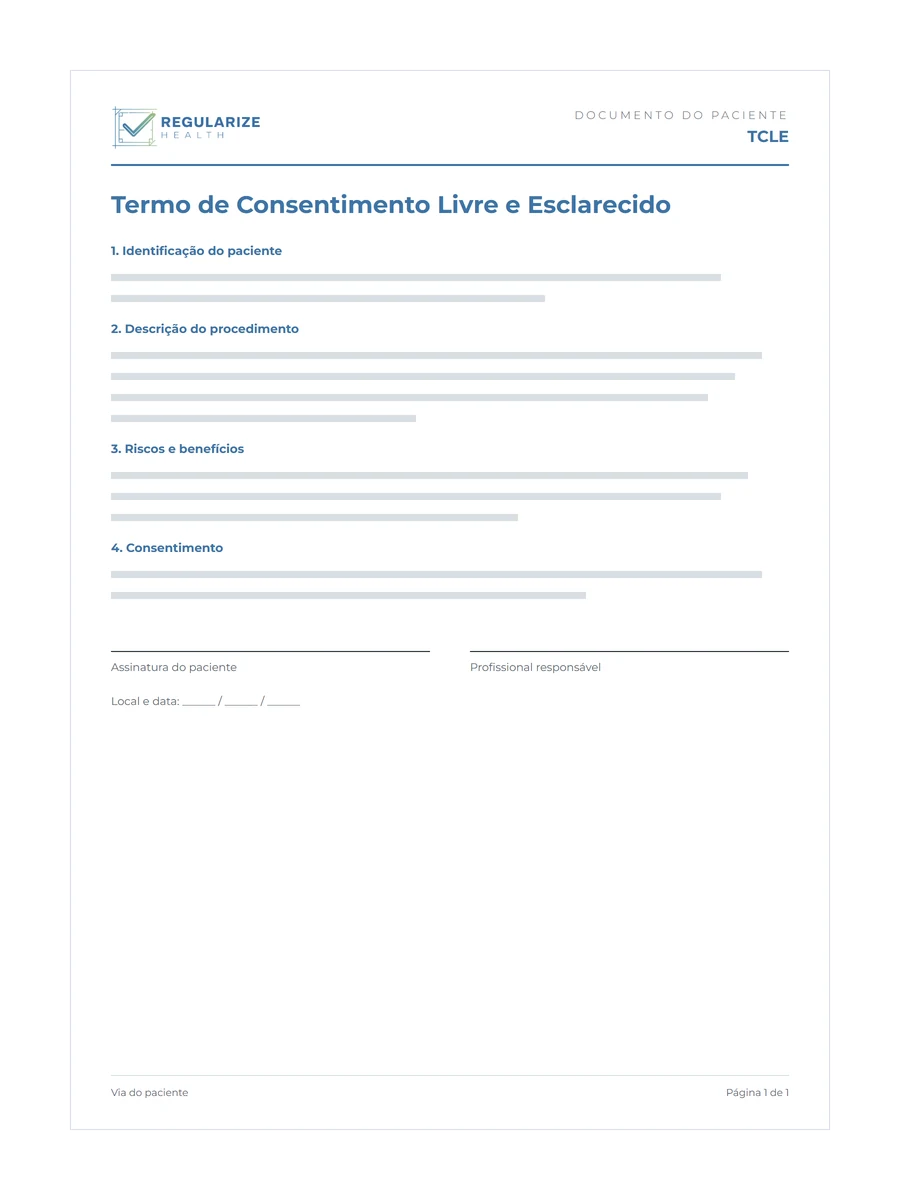 TCLE — Termo de Consentimento Livre e Esclarecido